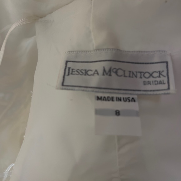 Jessica McClintock Cream Off-Shoulder High Low Dress - Picture 6 of 6